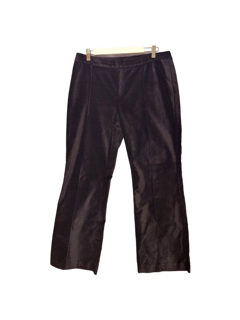 Bisou Bisou velvet pants Womens 14 black crease boot cut career party citychic